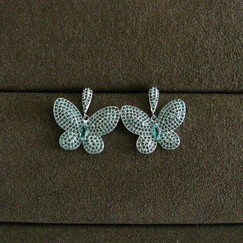 

Fashion AAA cubic zirconia Sweet green Pansy earrings,women's accessaries,E9003