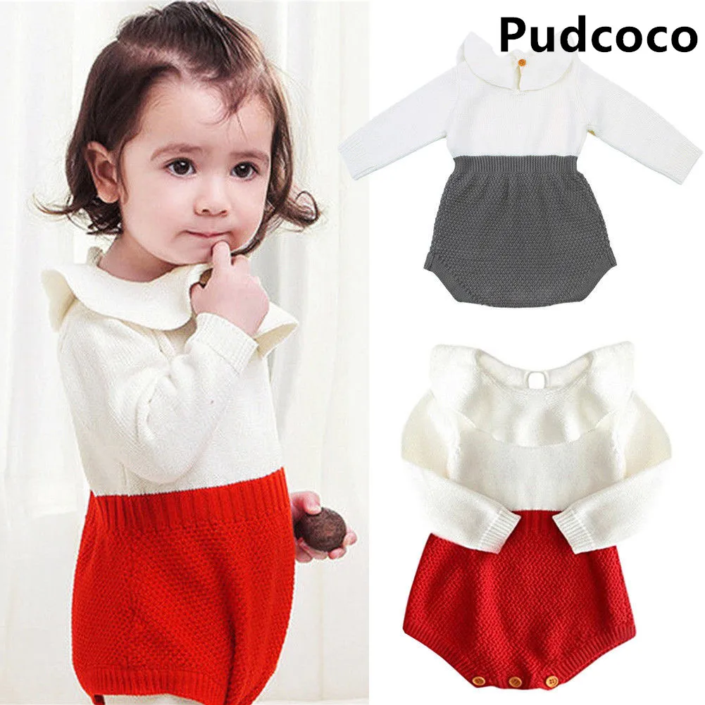 

Newborn Baby Girl Clothing Rompers Wool Knitting Tops Long Sleeve Romper Warm Outfits Clothes Baby Girls