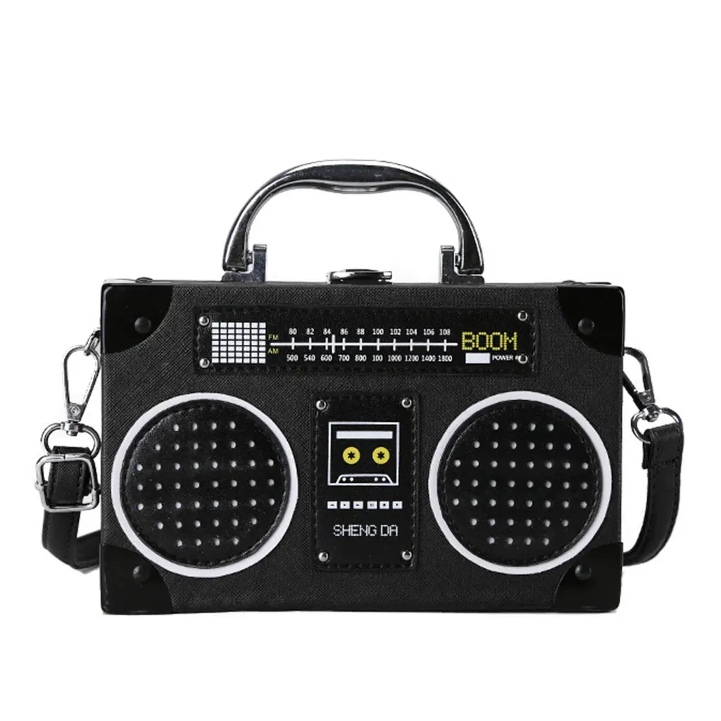 

New Vintage Radio Shaped Crossbody Bag Women Clip Clasp Shoulder Bag Handbag Tote Purse