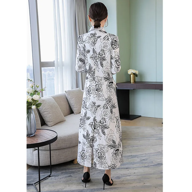 À Tranchée Mince Feminino Automne Nouvelle vent Survêtement Gamme De Casaco Femmes Double Manteau Haut Élégant White Boutonnage Rétro Long Coupe tQsCxoBrhd
