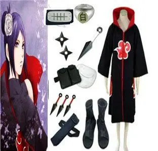 

Anime Naruto Cosplay - Apparel Naruto Akatsuki Costume Set Konan bundle Big Promotional Package Free Shipping