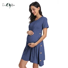 Женское платье для беременных; материнство, кормление грудью, платья на пуговицах, летняя повседневная женская одежда размера плюс, одежда для мам