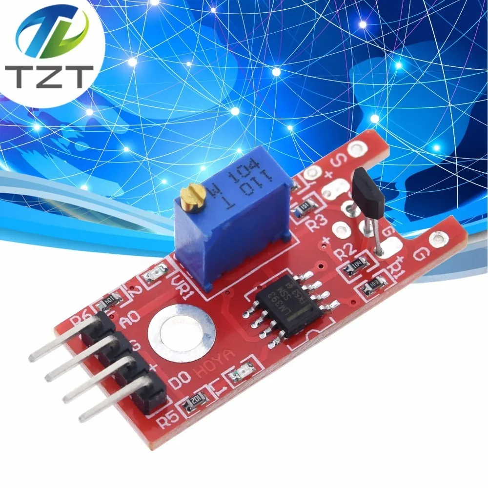 

TZT Smart Electronics 4pin KY-024 Linear Magnetic Hall Switches Speed Counting Sensor Module diy Starter Kit KY024 for arduino