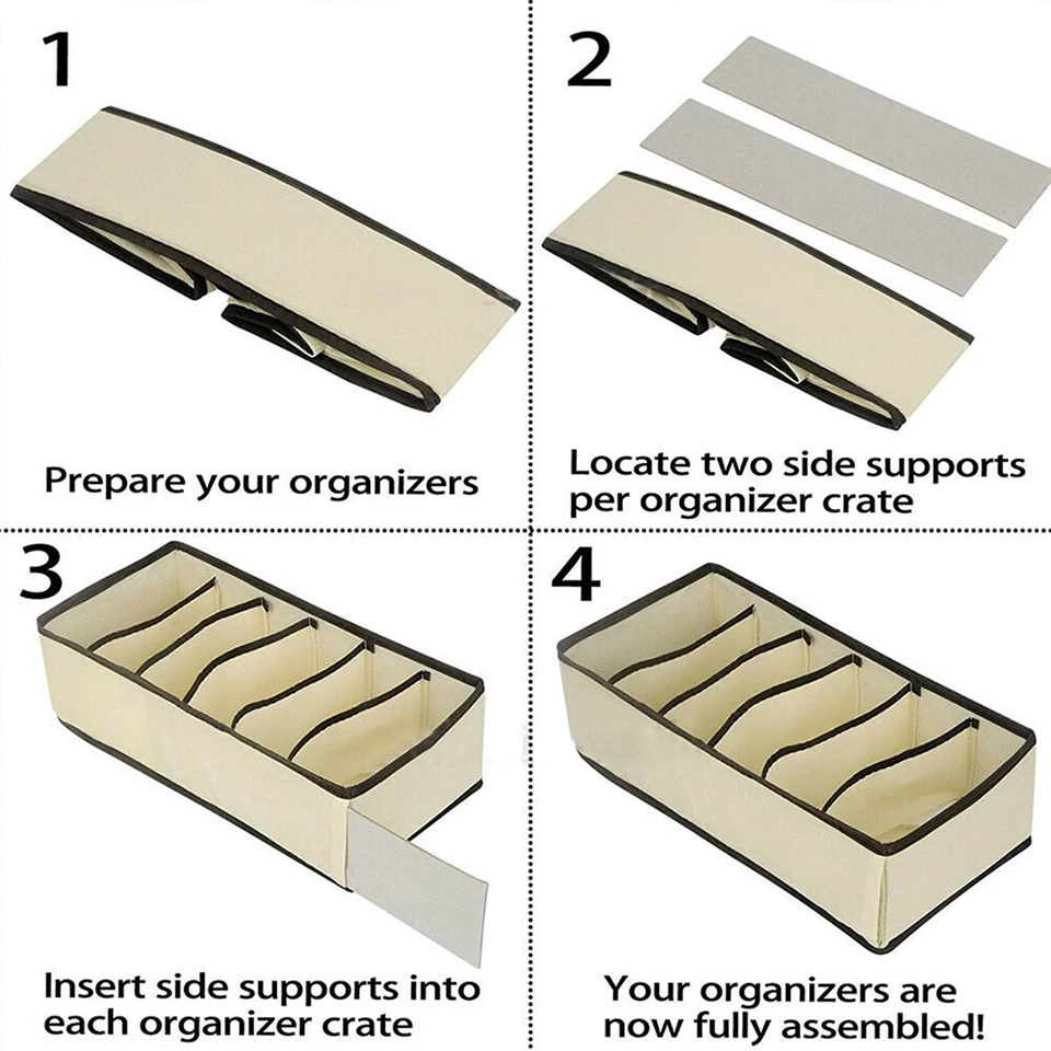 4 шт., многоразмерный короб для нижнего белья бюстгальтеров, складная коробка для хранения дома, не Тканевый шкаф, ящик для шкафа, органайзер для шарфов, носки 15