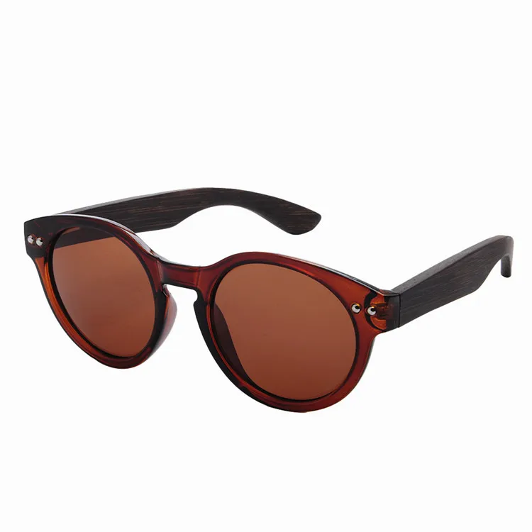 Деревянные солнцезащитные очки бренд Мульти круглые бамбуковые солнцезащитные очки мужские деревянные очки для женщин LS5001 - Цвет линз: C3