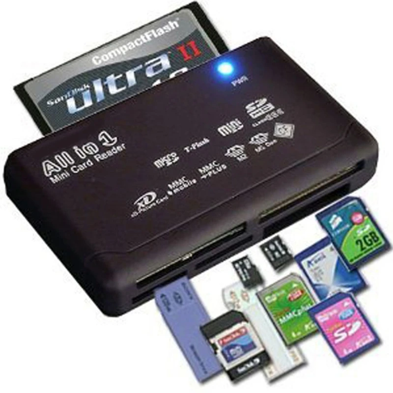 Все-в-одном чтения карт памяти для Внешний USB Mini картридер 2 микро-sd M2 MMC XD CF Высокое качество Пластик NoEnName_Null