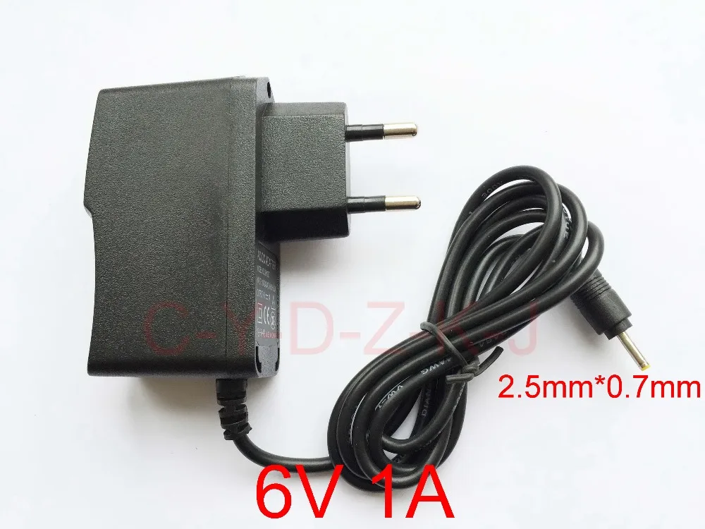 50 шт. DC 6V 1A &amp 1000mA AC 100-240V конвертер адаптер питания штепсельная вилка ЕС 2 5 мм * 0 7 +