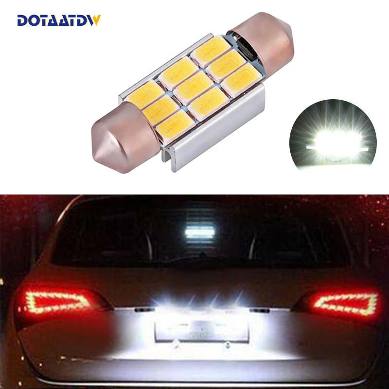 Dotaatdw 1x Автомобильные светодиодные ошибок 36 мм C5W 5630 SMD светодиодные лампы 12 V номерной знак света для BMW E39 E36 E46 E90 E60 E30 E53 E70