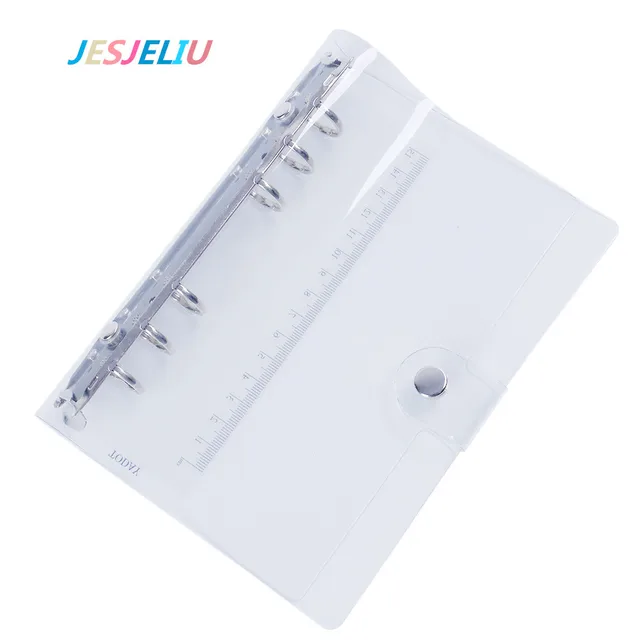 1 pc a6 pvc diary cover diy transparent color 6 holes spiral agenda transparent cover sheet