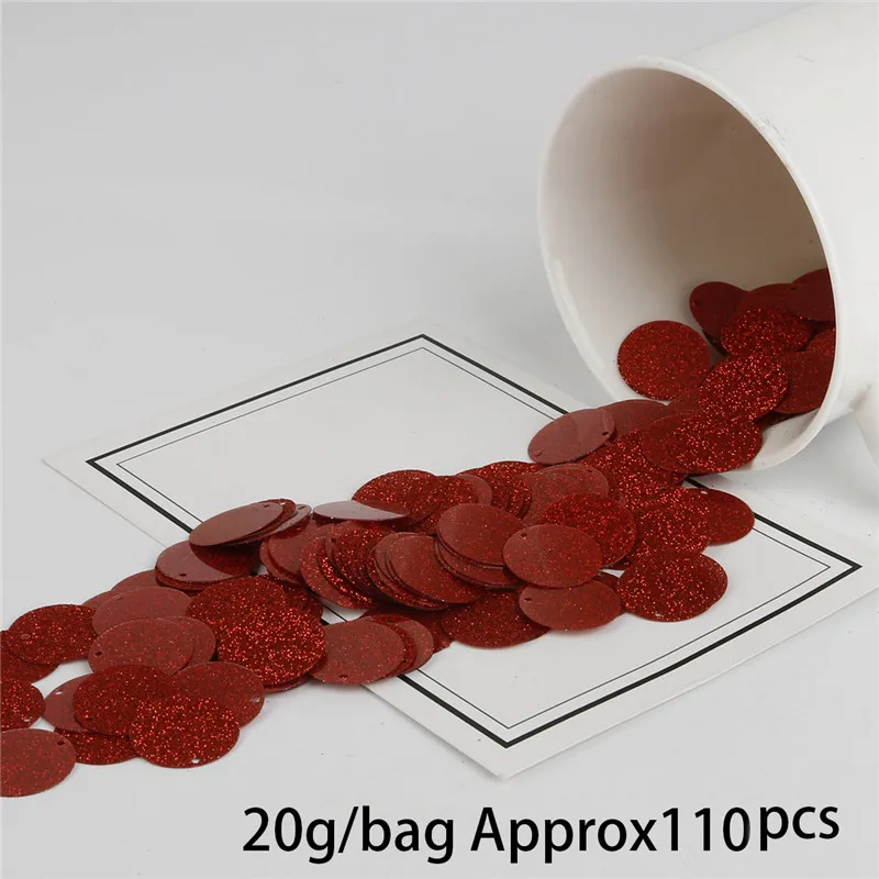 20 мм Размер отверстия 1 20 г/пакет Approx110pcs сверкающие блестки круглый одно отверстие принадлежности для шитья/DIY для пошива швейных изделий/Sequin - Цвет: Red