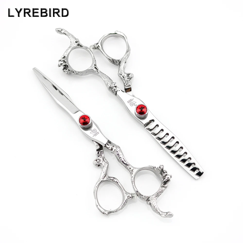 

Professional hair scissors 5.5 INCH 6 INCH Japan Barber scissors Big teeth thinning shears Dragon handle Lyrebird HIGH CLASS NEW