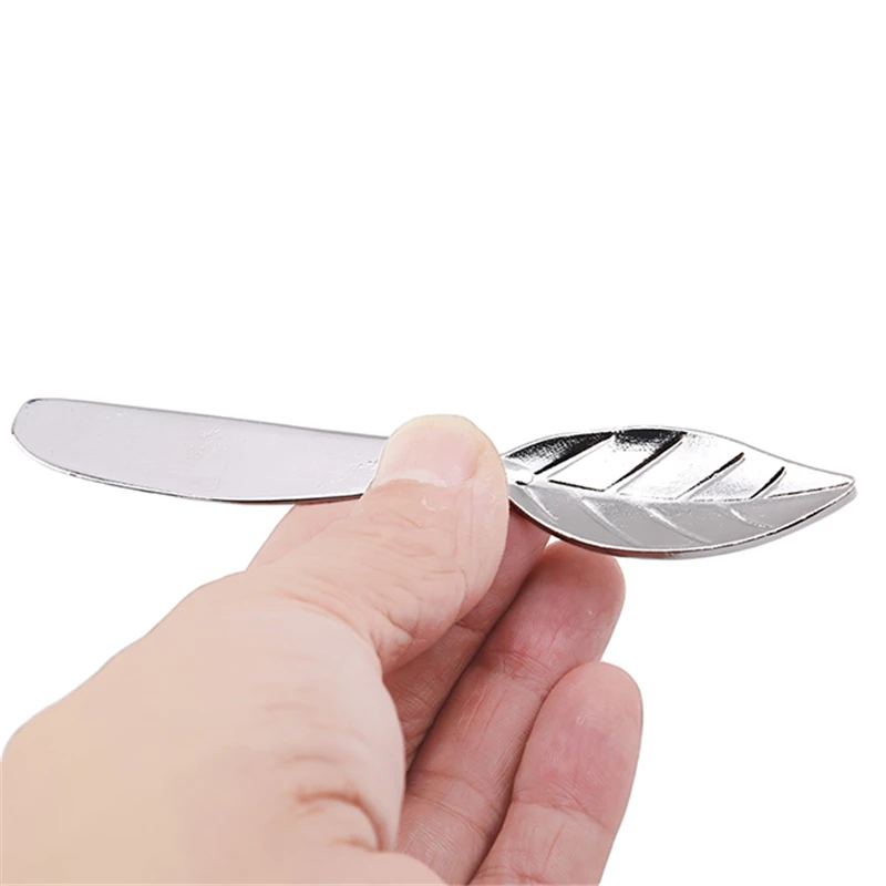 Лист Форма масла нож для хлеба Ручка инструмент для масла серебро сыр десертное варенье разбрасыватель удобрений для завтрака подарок