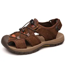 Мужская модная обувь из натуральной кожи новые летние мужские сандалии на шнуровке модные уличные сандалии и шлепанцы