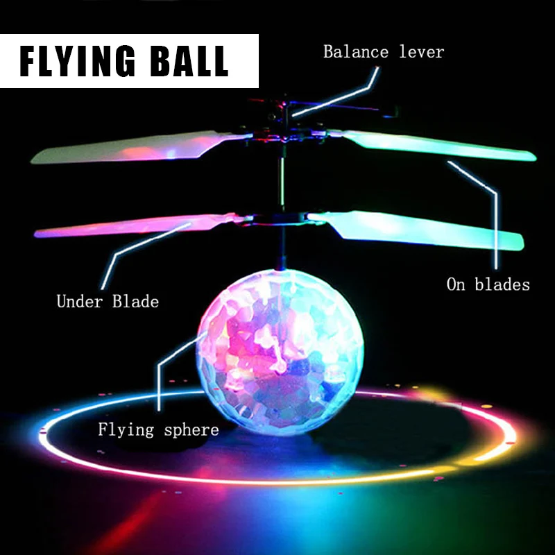 

1Pc Hot Children's Ball RC Flying Ball Induction Aircraft Light Toy Shine Gift