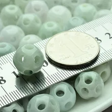 50 шт. натуральный класс Зеленый жадеит нефрит уникальный Lucky Свободные бусины