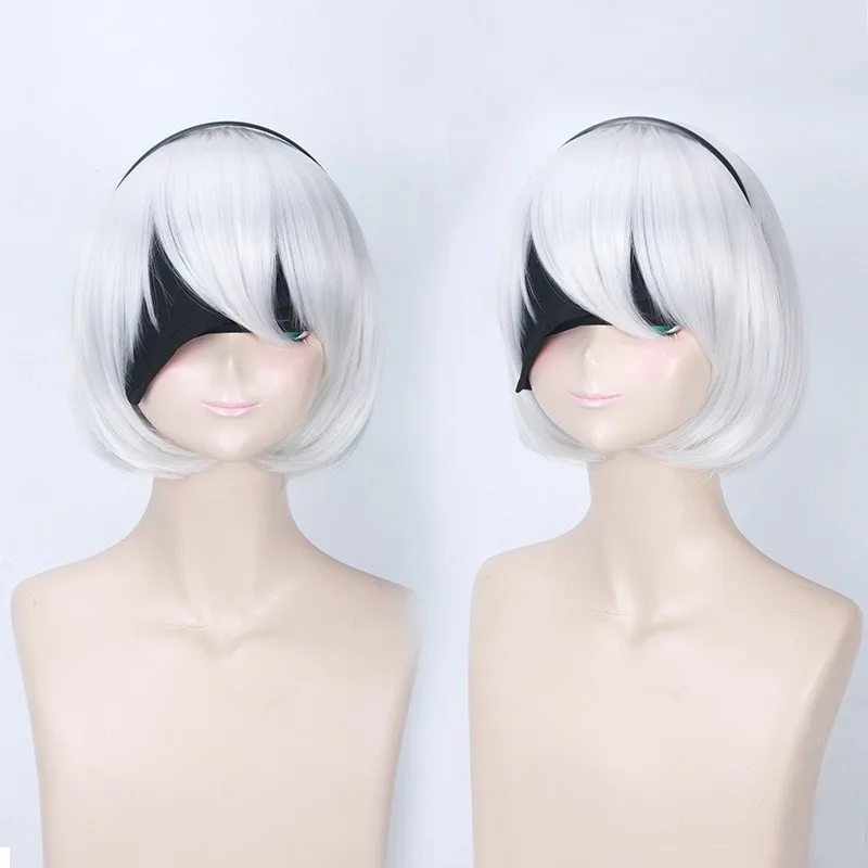 Для игровой НИР Automata 2B A2 9 S Косплей парики peluca взрослый женский костюм для девочек парик для волос маски реквизит