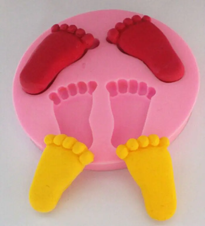 Family Cake Decorating Childhood Series Cute Baby Feet 3D