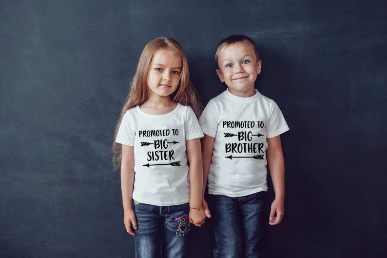 

Promoted To Big Brother Big Sister Kids Matching Tshirt Boys Girls Tops Summer Short Sleeve Toddler Shirt Casual Children Cloth