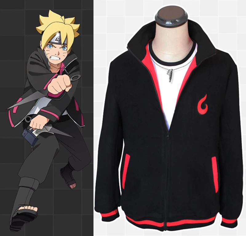 Аниме Наруто Uzumaki Boruto Fleeces Косплей Костюм Boruto Повседневная Толстовка Повседневная куртка