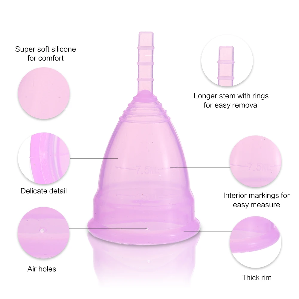 Многоразовые силиконовые менструальные чашки период мягкие медицинские чашки маленький большой размер на выбор