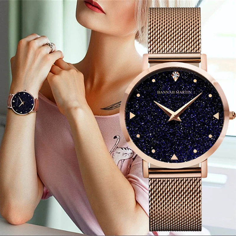

Women Bracelet Watches Luxury Brand Starry Sky Ladies Crystal Wristwatch Rose Gold Stainless Steel Quartz Watch relogio feminino