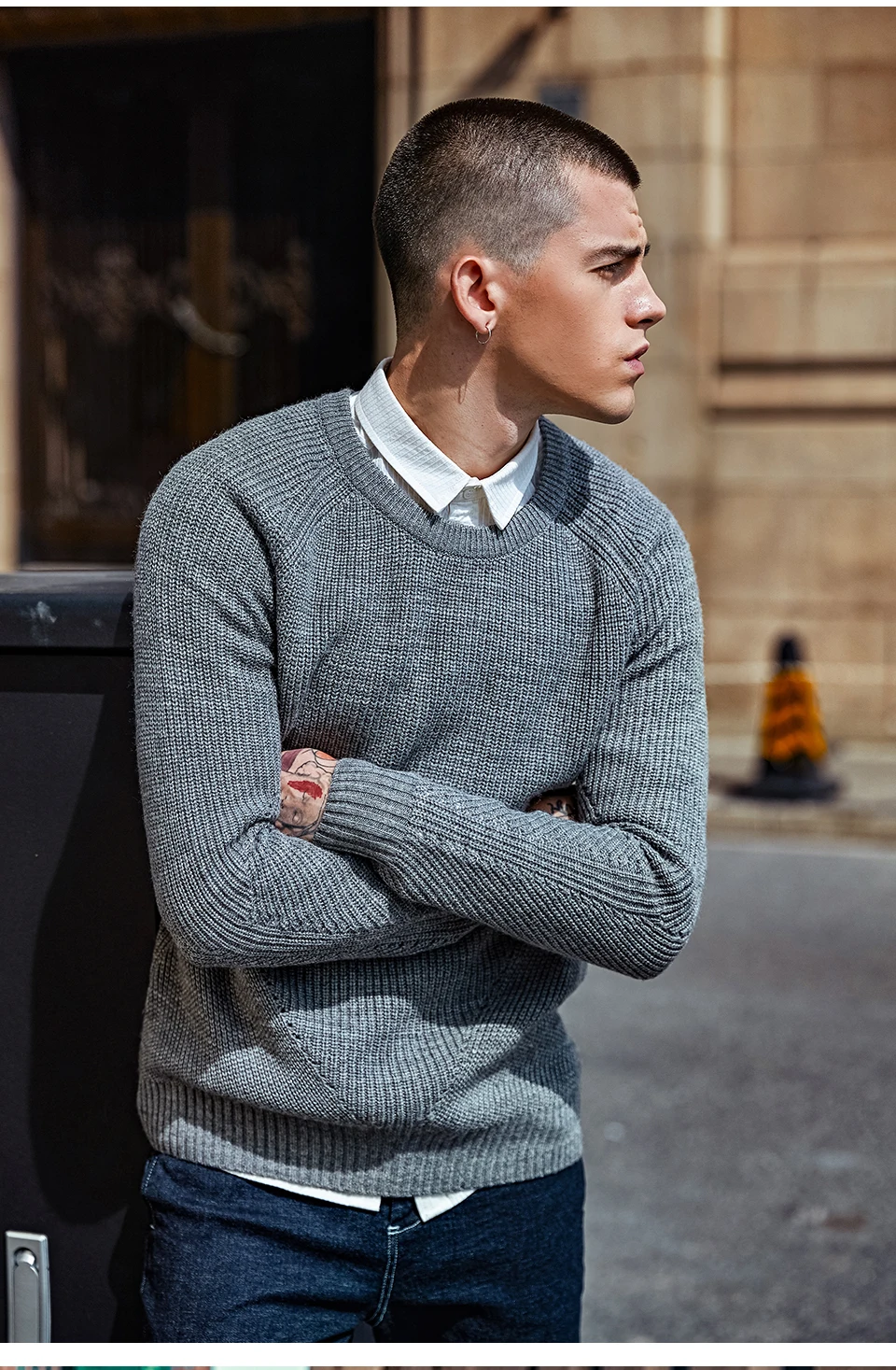 Enjeolon брендовый зимний свитер с круглым вырезом мужской шерстяной вязаный пуловер Свитера Мужская однотонная шерстяная одежда мужская