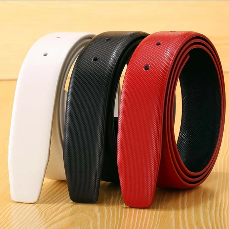 

White Designers Luxury Brand Belts for Men High Quality Women Male Strap Genuine Leather Waistband Ceinture Homme,No Buckle