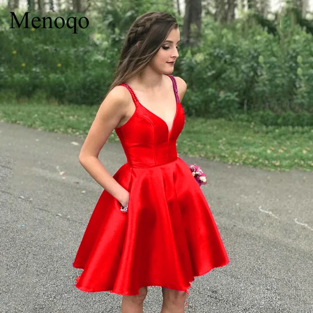 Robe courte en Satin pour filles l gante Sexy dos nu avec poches pour f te de remise de dipl me grande taille robe de Gala 2020