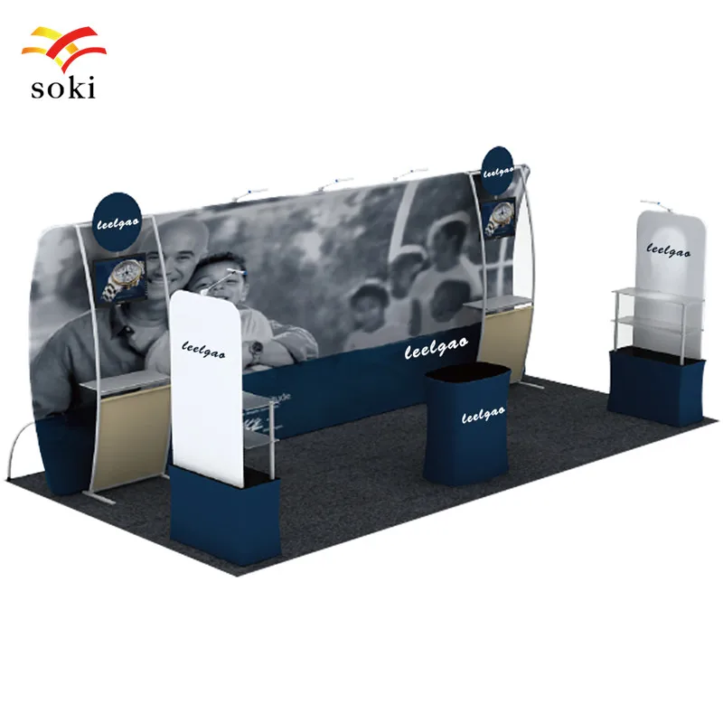 

20ft*7.5ft U Shape Exhibition Booth Exhibit Tension Fabric Media Backdrop Trade Show Fair Event Booth Fabric Display(only Wall)