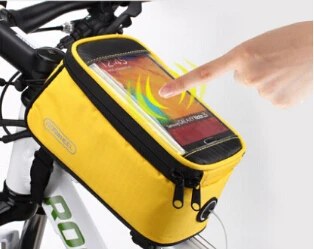 Roswheel 4," 4,8" 5," передние велосипедные сумки, сумки для горной дороги, MTB велосипеда, топ, водонепроницаемая седельная сумка с сенсорным экраном, велосипедная сумка для телефона - Цвет: Yellow