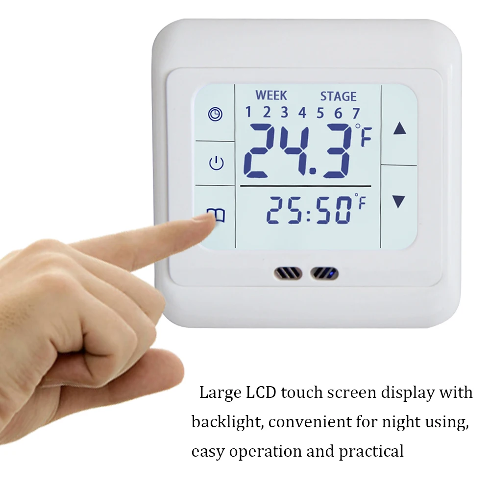 

LCD display Thermoregulator Touch Screen Electric Heating Thermostat Panel Intelligent Dual Temperature Controller lyk-109