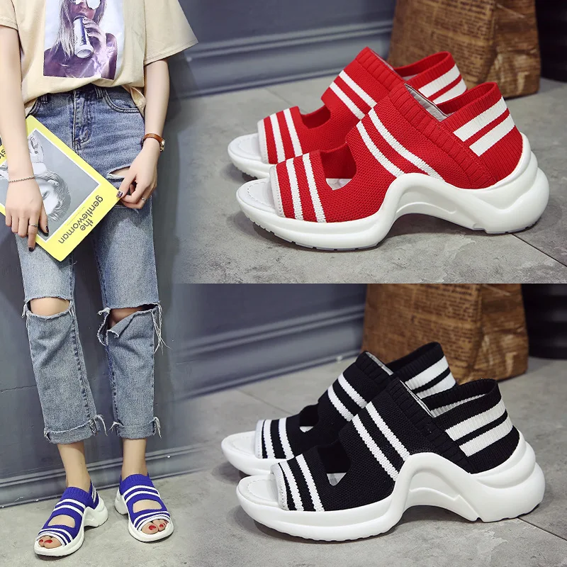 

RIBETRINI Brand New Fashion INS Hot Luxury Summer Sandals Ladies Flat Platform Shoes Woman Casual Party Ol Female Footweear