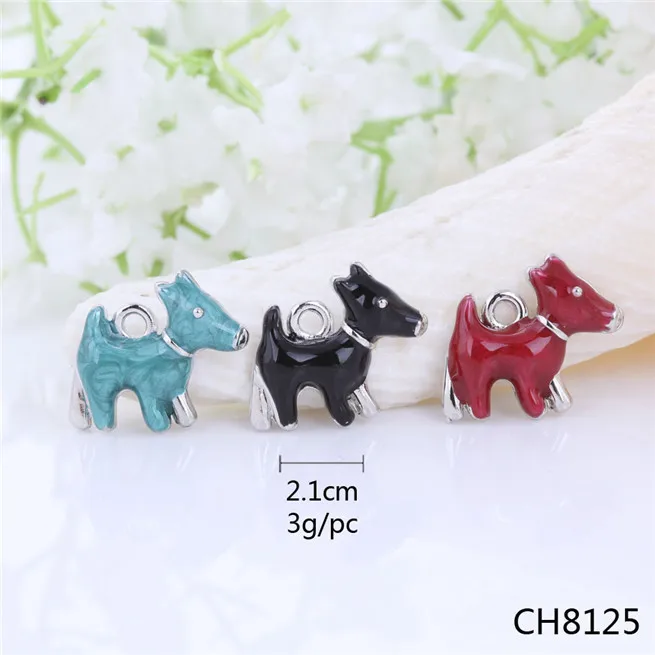 

SALE! Dainty Vintage Silver Dog Clip Charm - Enamel Scottie Dog,3 Colors Choice Cheap Charms,Pendants for Nacklaces,Earrings