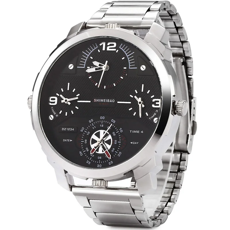 shiweibao full steel four time zones military watches for men (7)