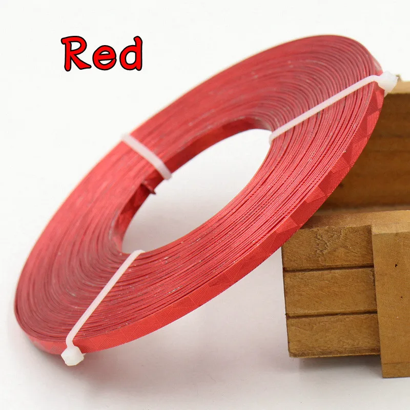 10 м/шт. мм(5 мм Ширина мм, 1 мм толщиной) металлический фурнитура для поделок ромбический узор плоский алюминиевый провод - Цвет: Red