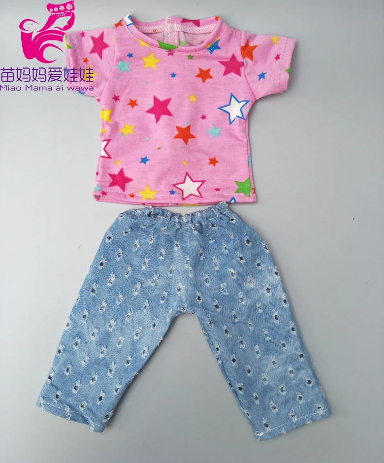 Куклы одежда для 17 дюймов Детская кукла рубашка джинсы брюки 18 дюймов девочки куклы аксессуары