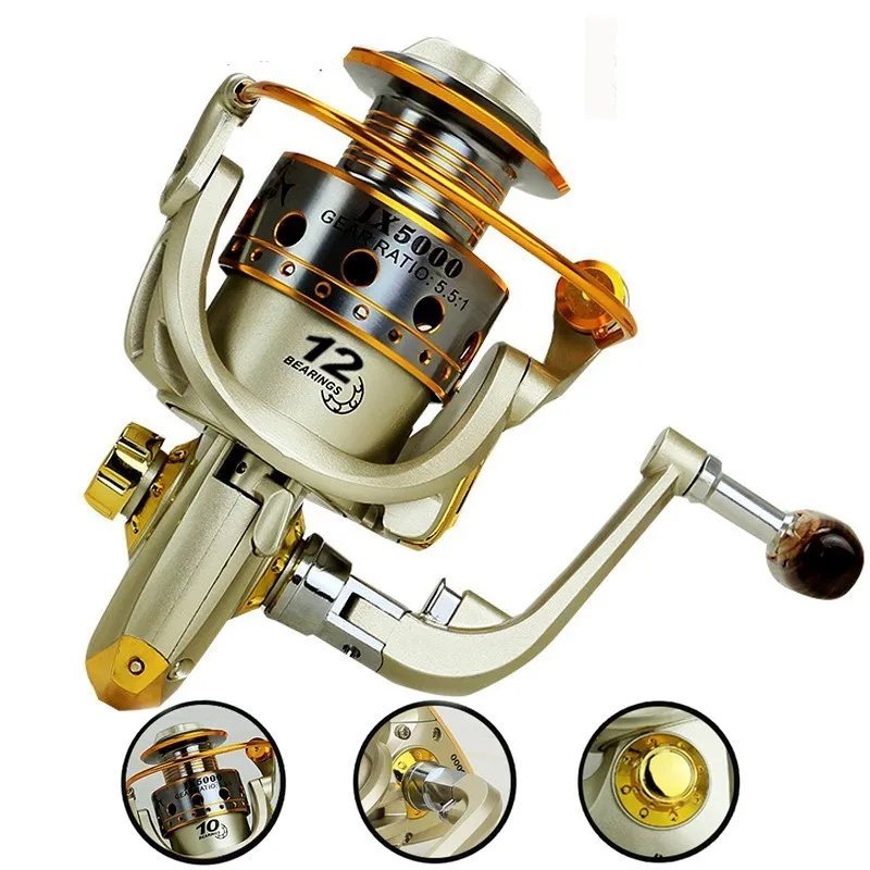 

2019 NEW wheels fish spinning reel 5.5:1 12 BB carretilhas de pescaria molinete fishing reel accessories 1000-7000series