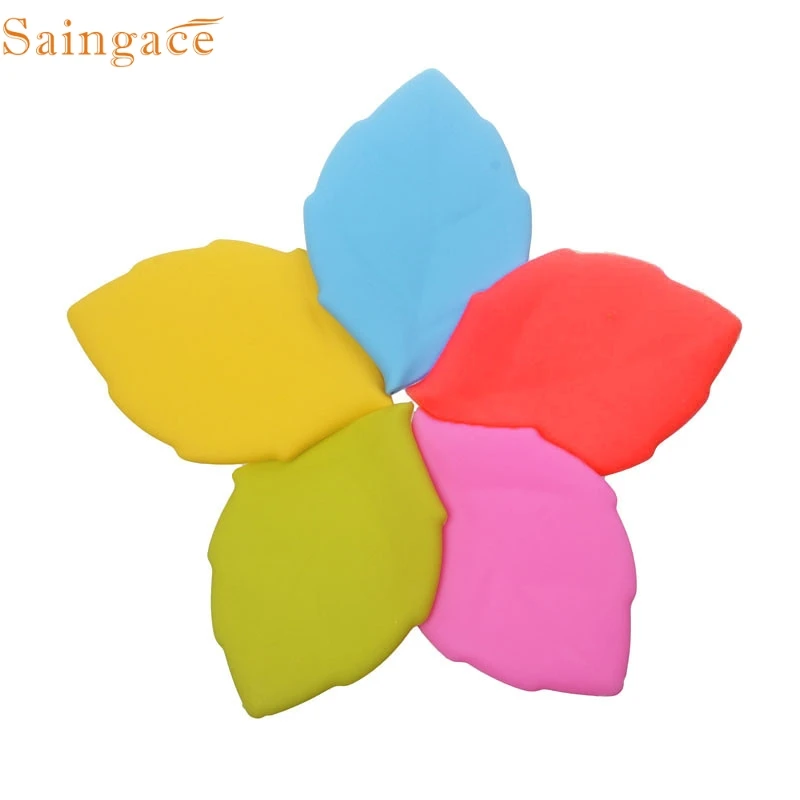 Saingace, 12 см x 8,5 см, пять цветов, подарки, потрясающая мода, в форме листа, карман для воды, для питья, высокое качество, мягкий силикон