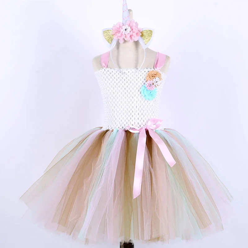 

Little Baby Pony Tutu Dress for Children Birthday Party Unicorn Costume Girls Kids Christmas Pony Clothes with Unicorn Headband