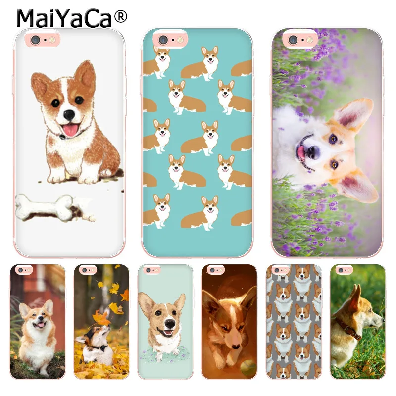

MaiYaCa cute Welsh Corgi dogs Hot Printed Cool Phone Accessories Case for iPhone 8 7 6 6S Plus X 5S SE 5C xs max xr case Cover