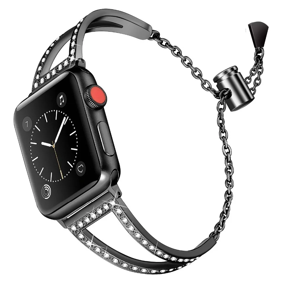 Браслет из розового золота для Apple Watch 38 мм 42 мм 40 мм 44 мм Iwatch Series4 3 2 1 женский ремешок из нержавеющей стали металлический браслет