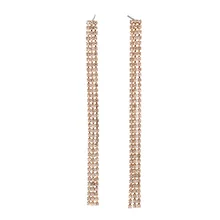 Joyería de moda de Oro de Color Plateado Con El Rhinestone Lleno Pendientes de Gota de la Borla Larga de la Marca de Baile para Las Mujeres Joyería libre