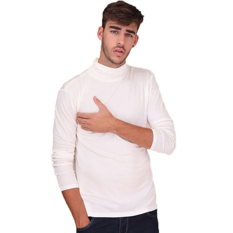 Paradise Silk Pure Silk Knit Mens Turtleneck Comfy Top