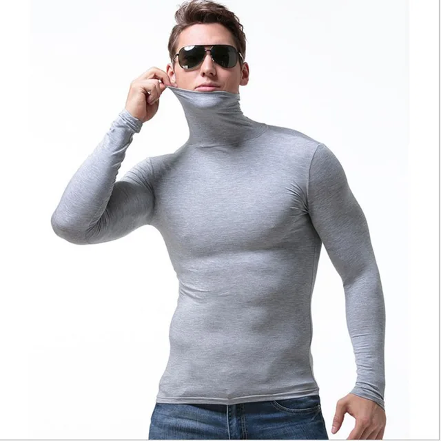 Aliexpress.com : Buy men tshirt man t shirt sexy slim tight turtleneck ...