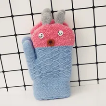 ARLONEET зимний, утепленный, для детей перчатки с рисунком отпечатков пальцев Вязаные Варежки с вышивкой для мальчиков и девочек утепленная одежда на бретельках перчатки CJ10