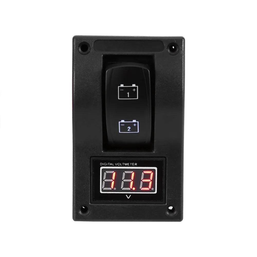 Работающего на постоянном токе 12 В в RV морской катер Вольтметр Красный