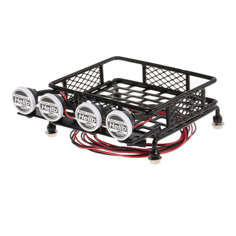 

Roof Rack Luggage Carrier with Light Bar for 1/10 RC Crawler Axial SCX10 D90 110 Traxxas TRX-4 Tamiya HSP RC Car Parts