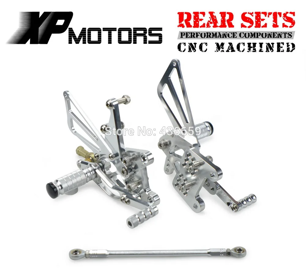 

Silver CNC Billet Race Adjustable Foot pegs Foot Control Kits Rear Sets For Triumph T509 Speed Triple T509 1997 98 99 00 01 2002