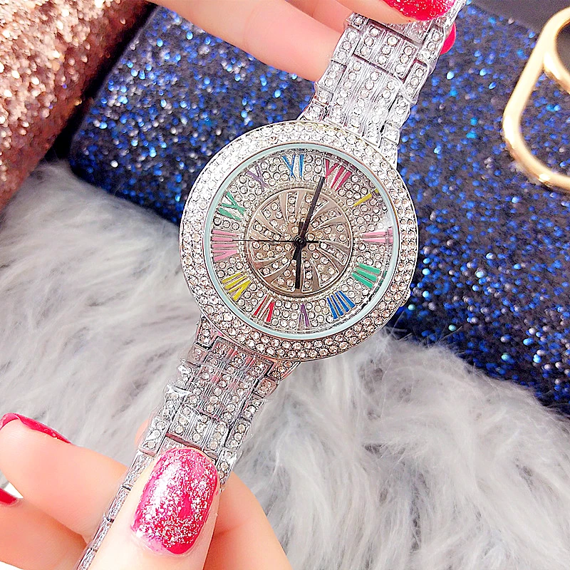 

2019 New Arrival Quartz Watch High Quality Waterproof Delicate Fashion Full Diamond Student Wirst Watch for Gift