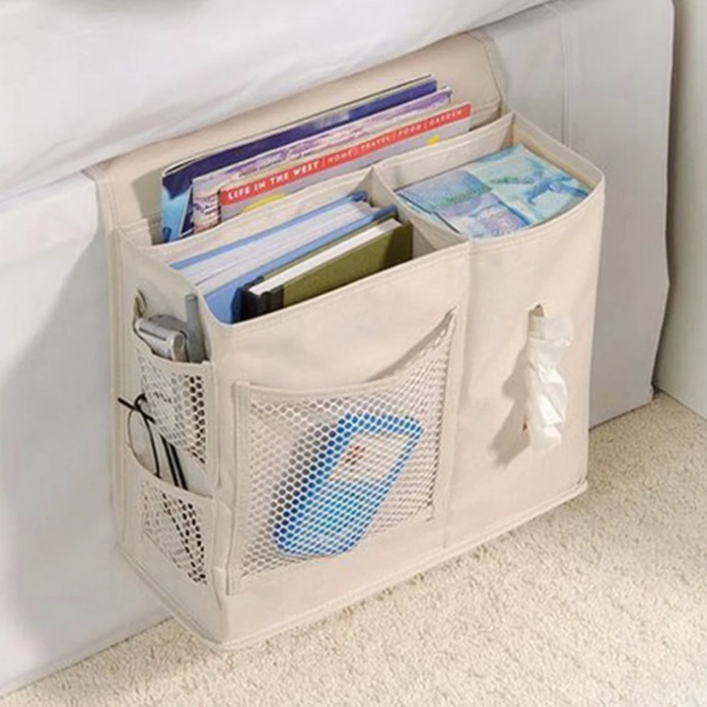 Multifunctional bedside hanging storage bag Hang Sundries Magazines remote control books phone Tissue Holder Organizer | Канцтовары для